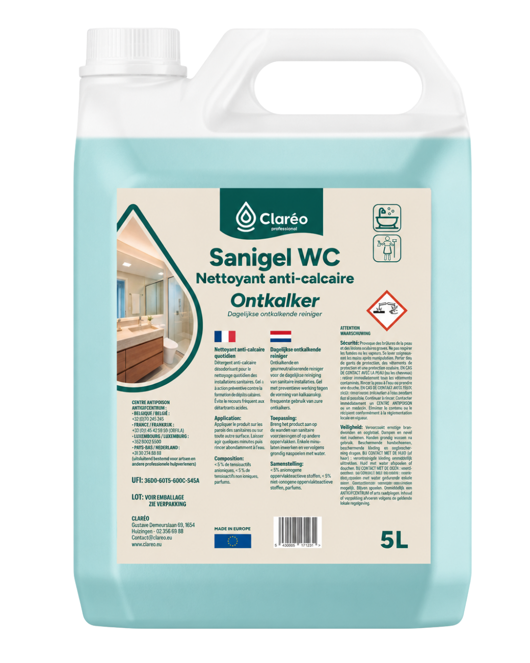 Nettoyant WC - Sanigel 5 L